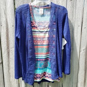 Sleeveless Blouse and Sweater 2 pc Set